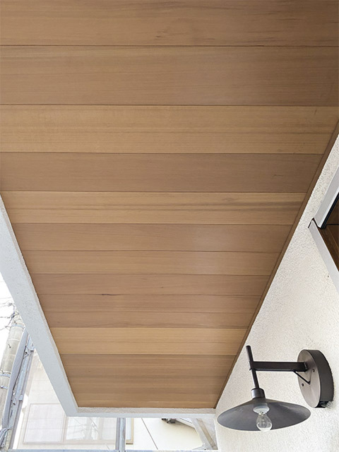 塗装工事／軒天の木部塗装